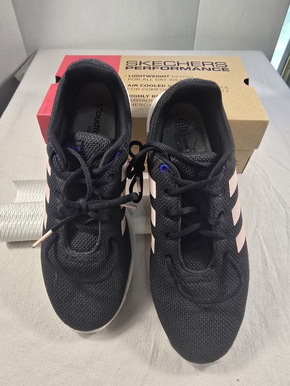 Adidas Women’s Cloudfoam Pure Black/Pink/white Size 10
